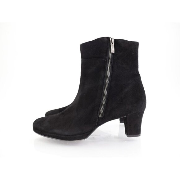 Paul Green Dottie Women's Boot Size 9.5 Mid Block Heel Black Suede Zip Up Bootie - Picture 4 of 11